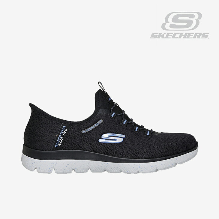 ：SKECHERS｜W Slip-Ins Summits-Best Choice Wide Fit/ スケッチャーズ/スリップインズ サミッツ より良い 選りわける/黒いことｘ点火装置青碧 #