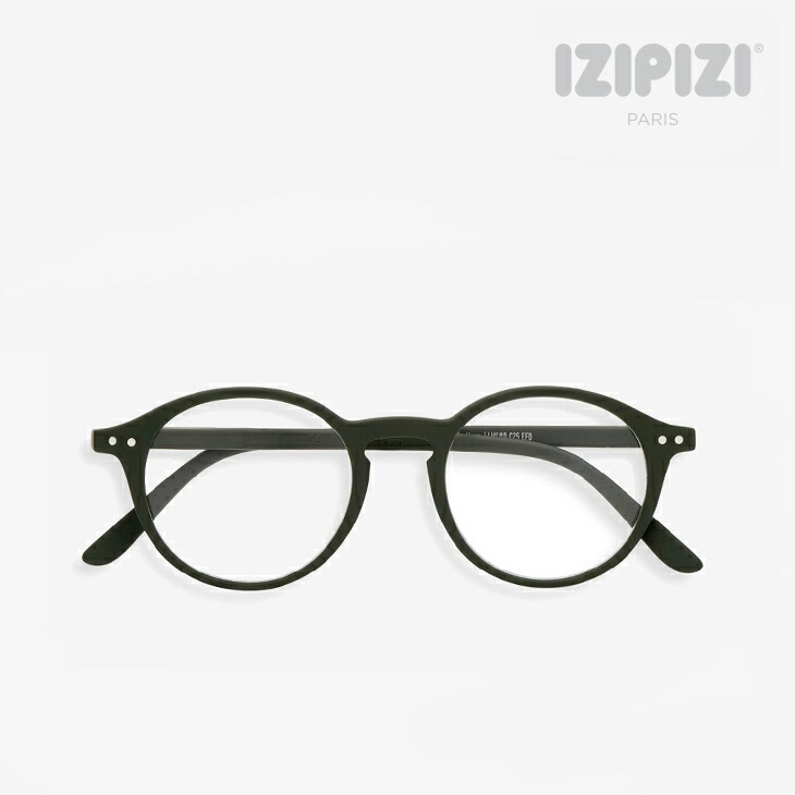 ・IZIPIZI|Reading D Frame Iconic/ イジピジ/リーディンググラス(老眼鏡)ボストン アイコニック/カーキグリーン #