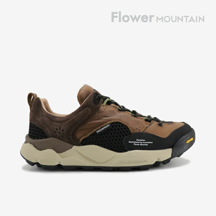 ：FLOWER MOUNTAIN｜Back Country Shurink Leather WP Hydro Guard Vibram/ 御花 山岳/うしろ側 カントリー シュリンク なめし革 お水校正刷り ハイロイド 差し固める ビブラム/シュリンクブラウン #