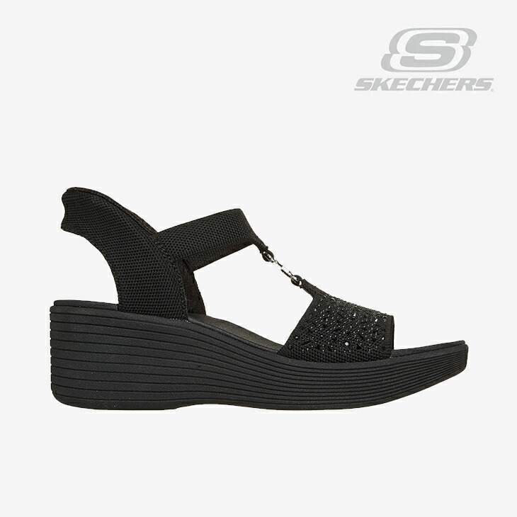 ・SKECHERS|W Slip-Ins Parallel Light Dancing Away 2 Wedge Sandal/ スケッチャーズ/スリップインズ パラレル ライト ダンシング アウェイ 2 ウェッジ サンダル/ブラック #|GO ON