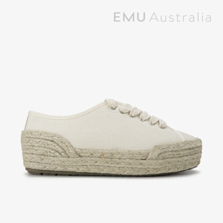 ＊EMU｜W Ellery Espadrille Lace Platform Jute/ エミュー/エルリー エスパドリーユ レース プラットフォーム ジュート/ナチュラル #
