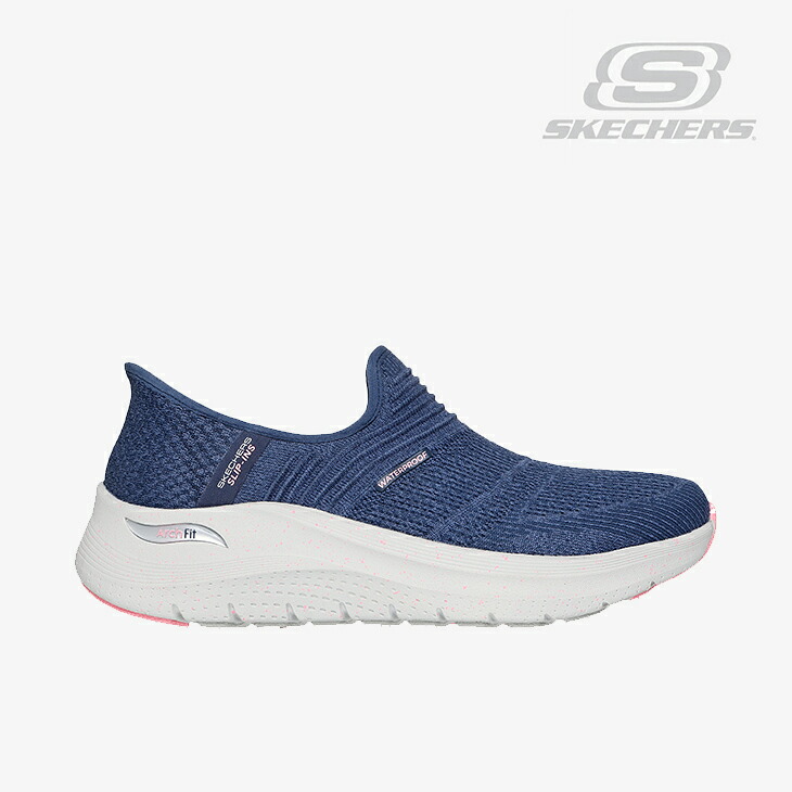 ：SKECHERS｜W Slip-Ins Arch Fit 2.0 Right As Rain/ スケッチャーズ/スリップインズ アーチ フィット ライト アズ レイン/ネイビーｘピンク #