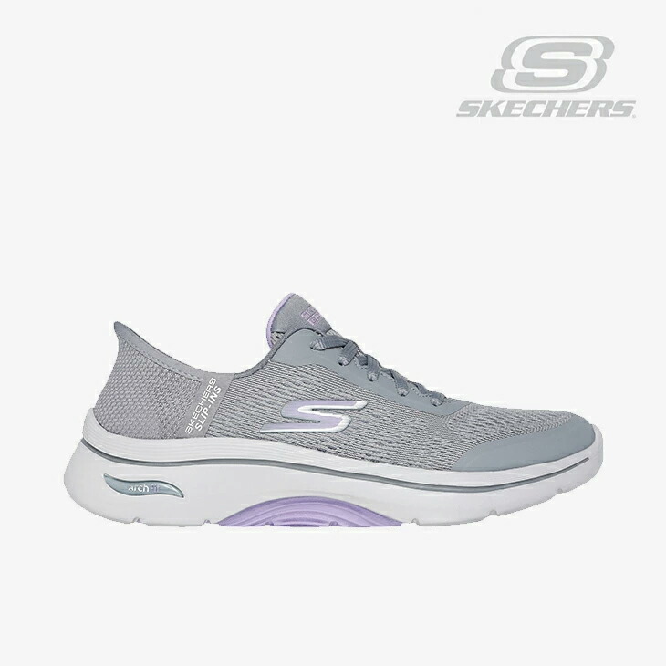 ：SKECHERS｜W Slip-Ins Go Walk Arch Fit 2.0 / スケッチャーズ/スリップインズ ゴー ウォーク アーチ形 相応う/薄墨色ｘラベンダー #