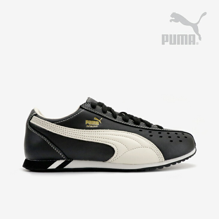 ：PUMA｜Sprint Retro Running Leather/ プーマ/スプリント レトロ ランニング レザー/ブラックｘホワイト #