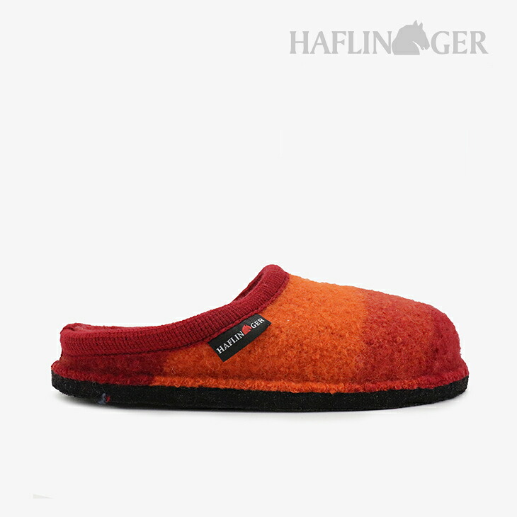 ・HAFLINGER｜Dusty Boiled Wool Gradation Slipper/ ハフリンガー/ダスティー/シナバーｘレッド #