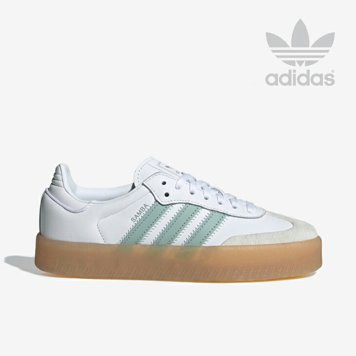 ：ADIDAS Originals｜W Sambae Leather/ アディダス/サンベイ レザー プラットフォーム/フットウェアホワイトｘブルー #