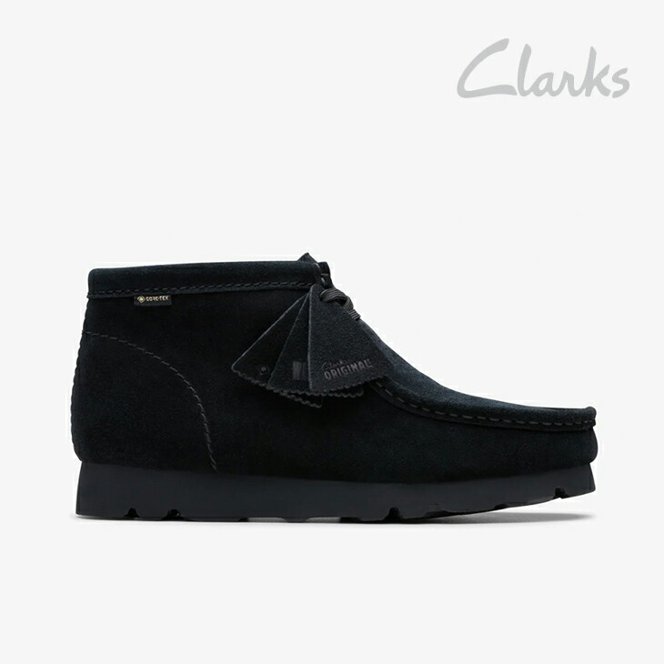 極美品 Clarks ゴアテックス ワラビー レザー モック ブーツ 309P▲ WallabeeGTX / メンズ ワラビーゴアテックス（ブラックレザー