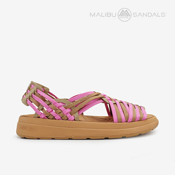 ：MALIBU SANDALS｜Canyon Huarache Sandal Nylon/ マリブ サンダルズ/キャニオン ワラチェ サンダル ナイロン/さくら色ｘタン #