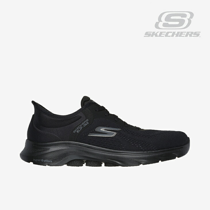 ：SKECHERS｜W Slip-Ins Go Walk 7 Valin/ スケッチャーズ/スリップインズ ゴー ウォーク バリン/ブラックｘブラック #