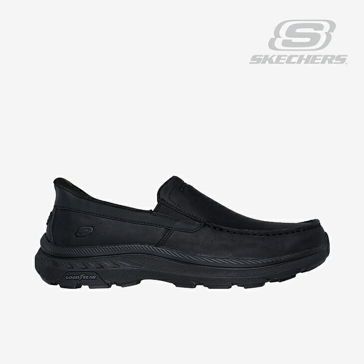 ：SKECHERS｜Slip-Ins Pollard Osgood Extra Wide Fit/ スケッチャーズ/スリップインズ リラックスド 相応う ポ脂 オズ好ましい エクストラ 広広とした 相応う/黒いことｘ黒いこと #