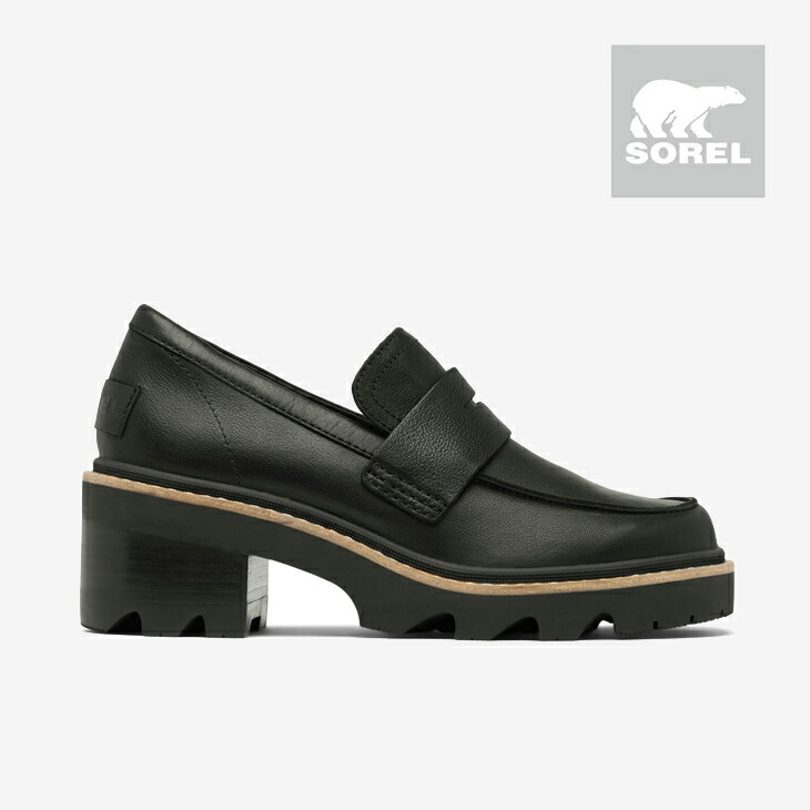 ：SOREL｜W Joan Now City Loafer Smooth Leather/ ソレル/ジョアン ナウ シティーローファー スムース レザー/ブラックｘシーソルト #