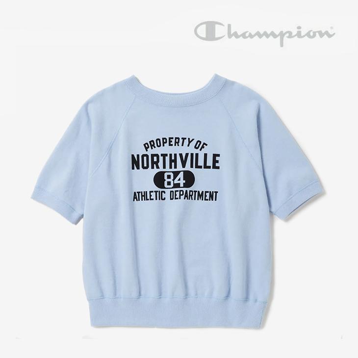 ：CHAMPION｜True To Archives SS Crewneck Sweat Shirt Property Of Nothville 84/ チャンピオン/トゥルー トゥ アーカイブス ショートスリーブ クルーネック スウェットシャツ /ペールサックス #