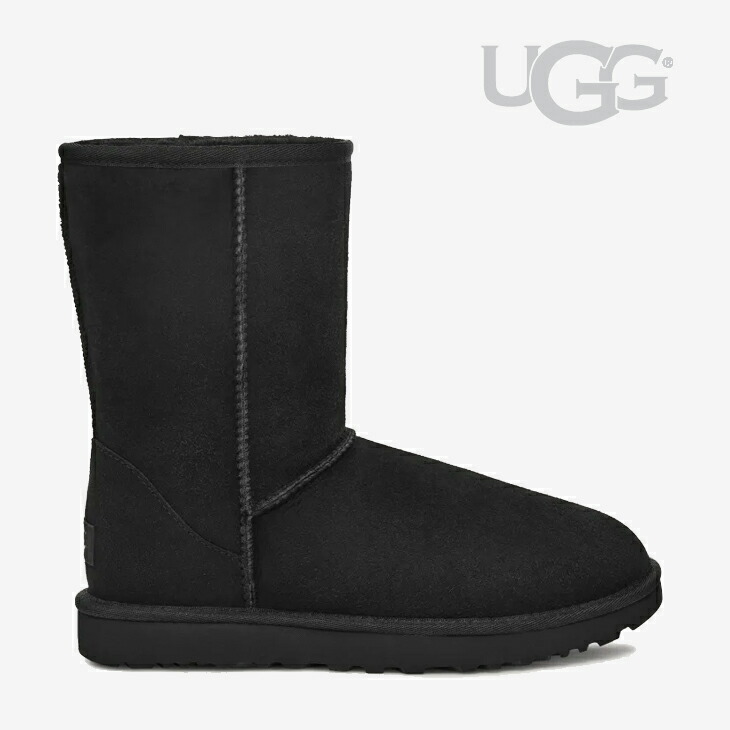 ・UGG｜W Classic Short II Sheepskin/ アグ/クラシック ショート 2 シープスキン ムートン/ブラック #
