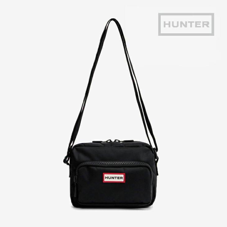 ・HUNTER｜Nylon Crossbody Shoulder/ ハンター/ナイロン クロスボディ ショルダー/ブラック #