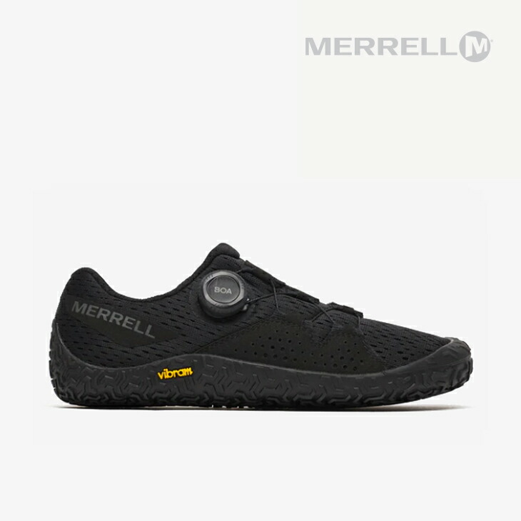 ：MERRELL｜W Vapor Glove 6 Boa Fit System Barefoot Vibram/ メレル/ベイ基準打数 地球儀 ボア 相応う 取り合わせ ベアフット ビブラム/黒いこと #