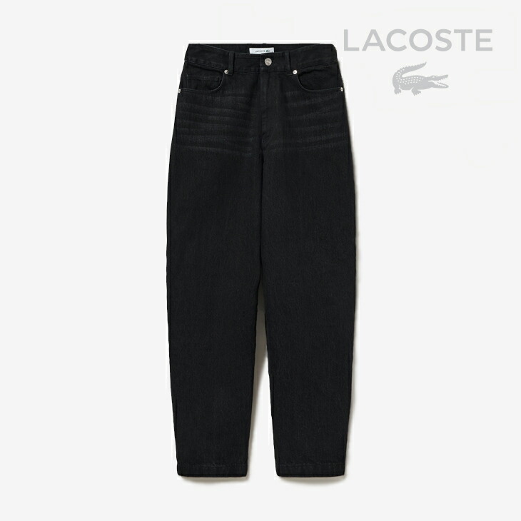 ：LACOSTE｜W Barrel Leg Denim Pants/ ラコステ/バレルレッグ ジーンズ ズボン下/黒いこと #
