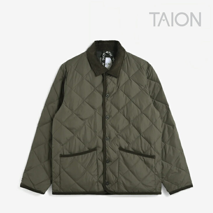 楽天市場】TAION/タイオン “PIPING COLLARED”DOWN CARDIGAN/シティ