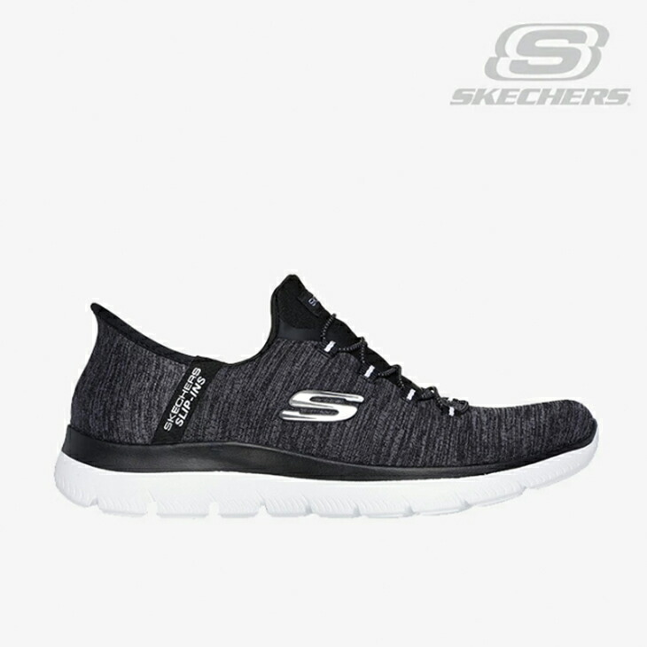 ：SKECHERS｜W Slip-Ins Summits Everyday Set/ スケッチャーズ/スリップインズ サミッツ エブリデイ セット/ブラックｘホワイト #