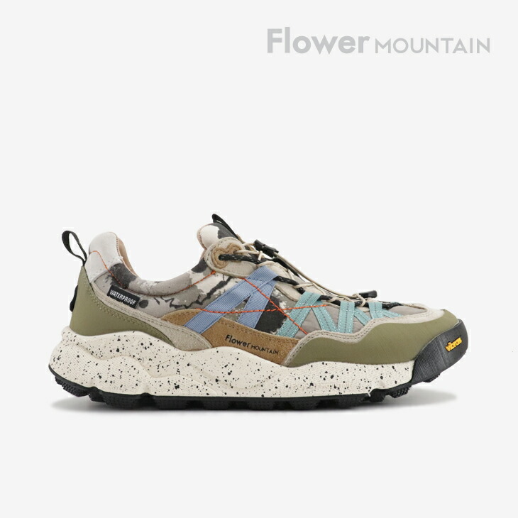 ・FLOWER MOUNTAIN｜Iwano 2 Waterproof Hydro Guard Vibram/ 御花 山岳/イワノ 2 お水校正刷り ハイドロ 差し固める ビブラム/アーミーグリーンｘ薄墨色コモ #