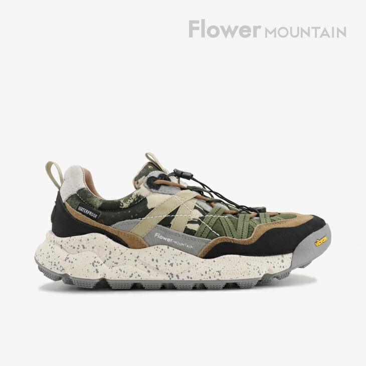 ・FLOWER MOUNTAIN｜Iwano 2 Waterproof Hydro Guard Vibram/ 御花 山岳/イワノ 2 お水校正刷り ハイドロ 差し固める ビブラム/アーミーブラックｘベージュコモ #