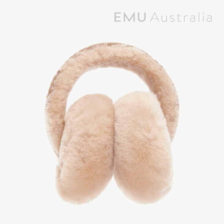 :EMU|W Angahook Earmuff Premium Australian Sheepskin/ エミュー/アンガフック イヤーマフ プレミアム オーストラリアン シープスキン/キャメル #