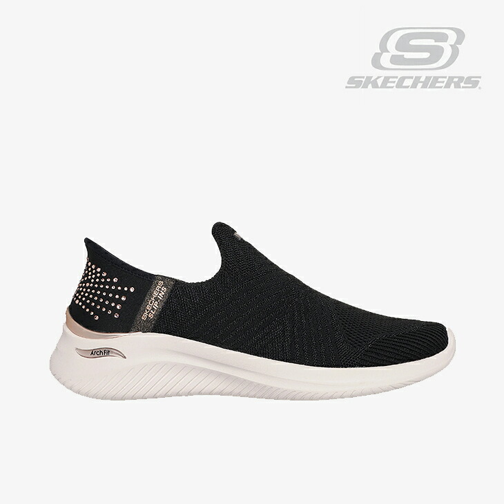 ・SKECHERS｜W Slip-Ins Arch Fit Ultra Flex 3.0 Brilliant Diamond/ スケッチャーズ/スリップインズ アーチ フィット ウルトラ フレックス ブリリアント ダイアモンド/ブラックｘローズ #