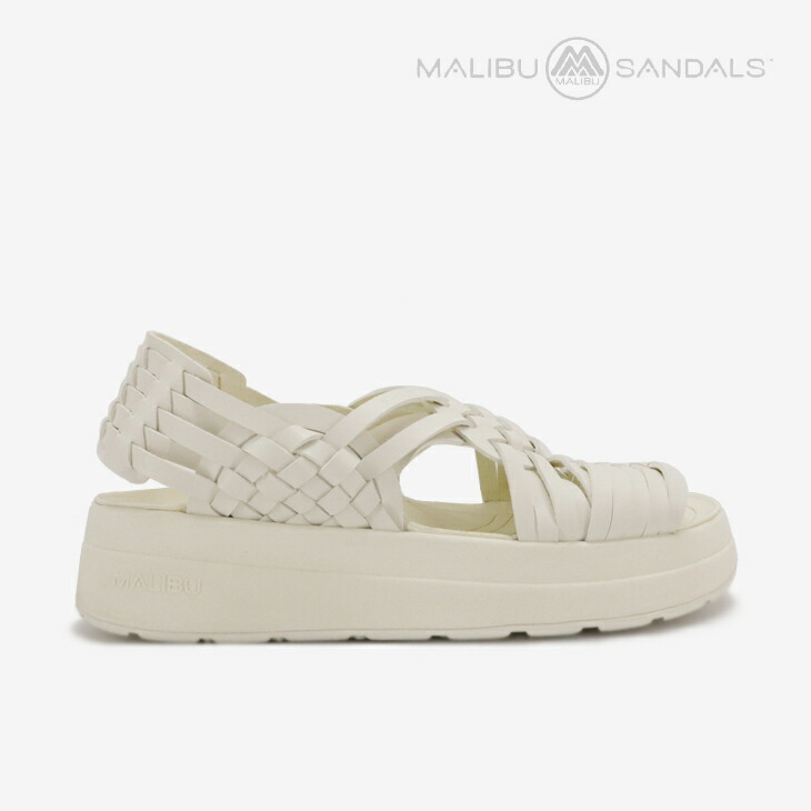 ・MALIBU SANDALS｜Canyon Platform Vegan Leather/ マリブ サンダルズ/キャニオン プラットフォーム ビーガン レザー/オフホワイト #