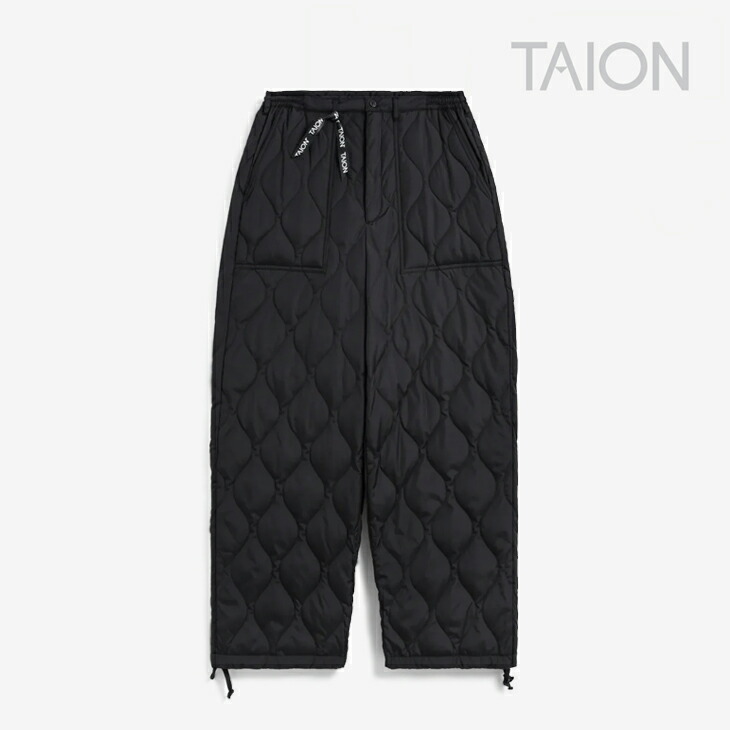 ・TAION｜Military Wide Down Pants Ripstop/ タイオン/ミリタリー 広広とした 落ち込む ズボン下 下唇立ちふさがる/黒いこと #