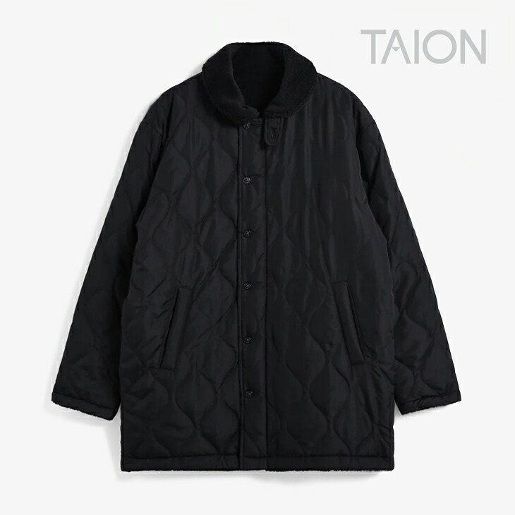 ・TAION|Military Riversible N-1 Down Jacket/ タイオン/ミリタリー リバーシブル N-1 ダウン ジャケット ボア インナー/ブラックxブラック #|GO ON