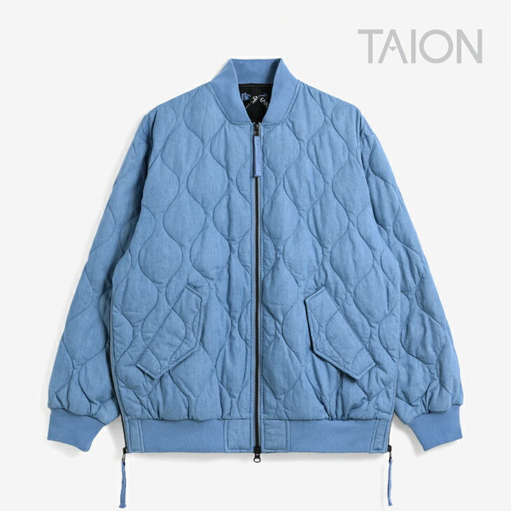 ：TAION｜Military MA-1 Down Jacket Ripstop Onion Quiting Blouson/ タイオン/ミリタリー MA-1 落ちこむ 上衣 下唇立ちふさがる 玉ねぎ キルティング/青碧ジーンズ #