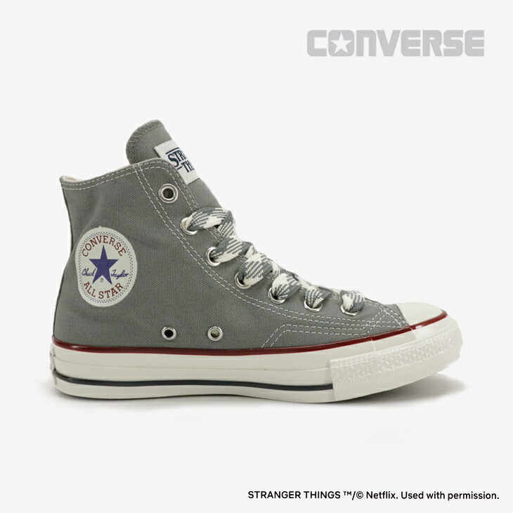 ・CONVERSE|xStranger Things 5 All Star Aged 87 CL Hi/ コンバース/ストレンジャー シングス 5 オール スター エイジド 87 キャラクターラベル ハイ キャンバス/グレー #|GO ON