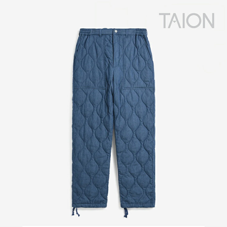 ：TAION｜Military Down Pants Straight Ripstop/ タイオン/ミリタリー 落ち込む ズボン下 引っ切り無い 下唇立ちふさがる/インディゴデニム #