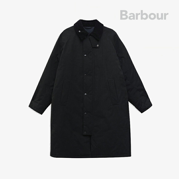 ・BARBOUR|Exmoor Coat Long Insulating Padded Oversized/ バブアー/エクスモア コート ロング インサレート パッデッド オーバーサイズ/ブラック #|GO ON