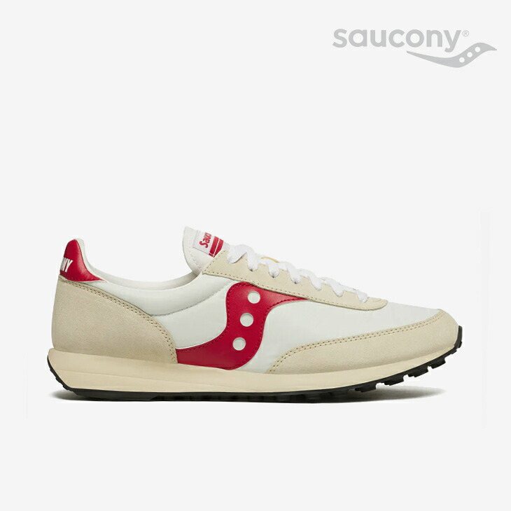 ・SAUCONY｜Trainer 80 Classic/ サッカニー/トレーナー エイティー クラシック ナイロン スエード/ホワイトｘレッド #｜GO ON