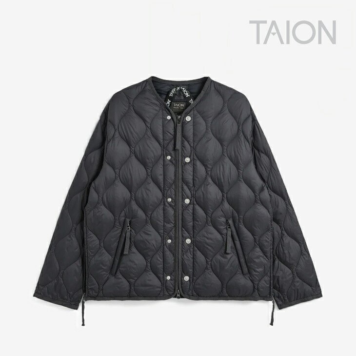 ・TAION｜Military M65 Liner W Zip Short Down Jaket Soft Shell/ タイオン/ミリタリー M65 ラインドライブ ダブル ジップ 遊撃手 落ちこむ 上衣 ホンブルグ帽 甲殻/暗然たる濃灰色 #