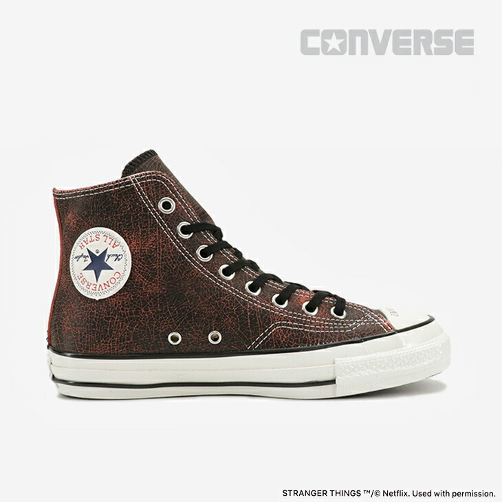 ・CONVERSE|xStranger Things 5 All Star Aged 87 UD Hi Leather / コンバース/ストレンジャー シングス 5 オール スター エイジド 87 UD アップサイド ダウン ハイ レザー/ブラックxレッド #