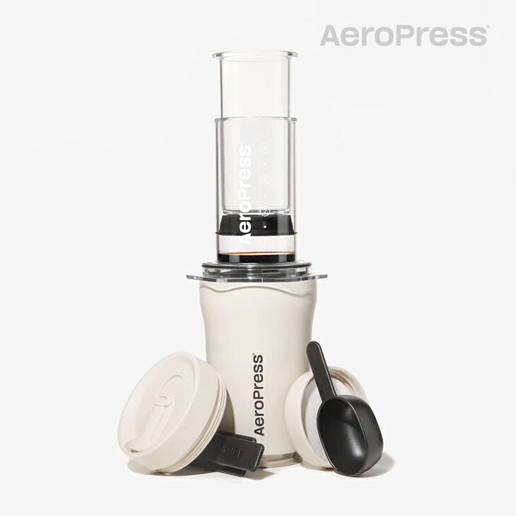 ・AEROPRESS｜Go Plus Complete Travel System Fit in Tumbler 10oz/ エアロプレス/ゴー プラス コンプリート トラベル システム フィットイン タンブラー/クリーム #