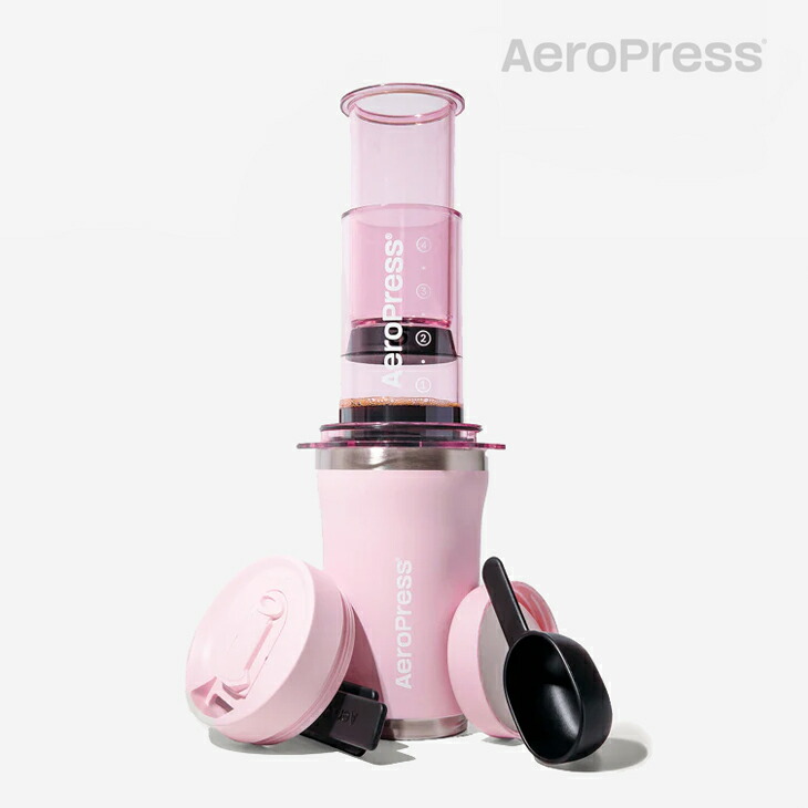 ・AEROPRESS｜Go Plus Complete Travel System Fit in Tumbler 10oz/ エアロプレス/ゴー プラス コンプリート トラベル システム フィットイン タンブラー/ピンク #