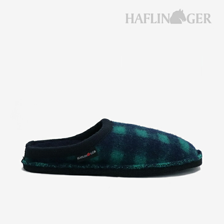 ：HAFLINGER｜Plaid Boiled Wool Double-Felt Slipper/ ハフリンガー/プラッド ボイルド 羊毛 ダブルフェルト 家庭用スリッパ/綿津見 #