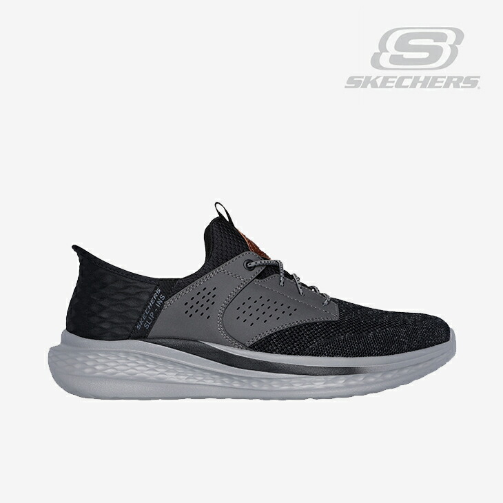 ：SKECHERS｜Slip-Ins Slade Caster Relaxed Fit/ スケッチャーズ/スリップインズ スレイド キャスター リラックスド 相応う/黒いことｘ薄墨色 #
