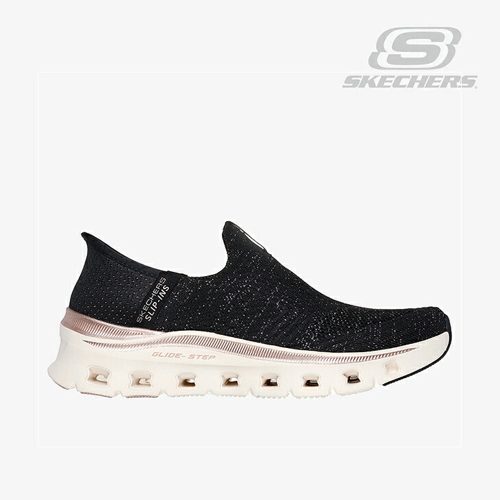 ・SKECHERS｜W Slip-Ins Glide-Step Pro Night Gleam/ スケッチャーズ/スリップインズ グライド ステップ プロ ナイト グリーム/ブラックｘローズゴールド #