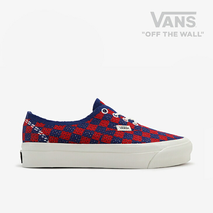 ・VANS Premium｜Authentic 44 Lx Engineered Knit Punk Check/ ヴァンズ/オーセンティック ラックス エンジニアード ニット パンク チェック/レッドｘブルー #