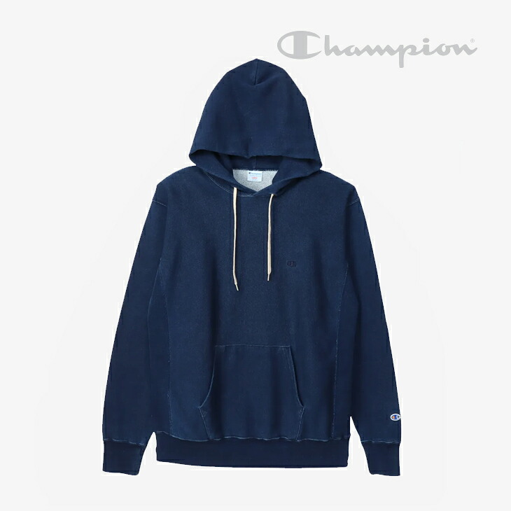 ・CHAMPION｜Reverse Weave Hooded Sweatshirt Rope Dyeing/ チャンピオン/リバース ウィーブ フーデッド スウェット シャツ ロープ ダイイング/インディゴ #｜GO ON
