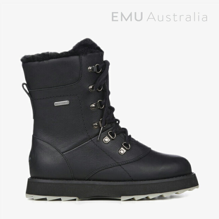 ▲ ｽｰﾊﾟｰSALE 二分の一以下］EMU｜W Basking Boot WP Sheepskin/ エミュー/二階建てバス第一人者 ブーツ お水校正刷り シープスキン 羊肉/黒いこと #
