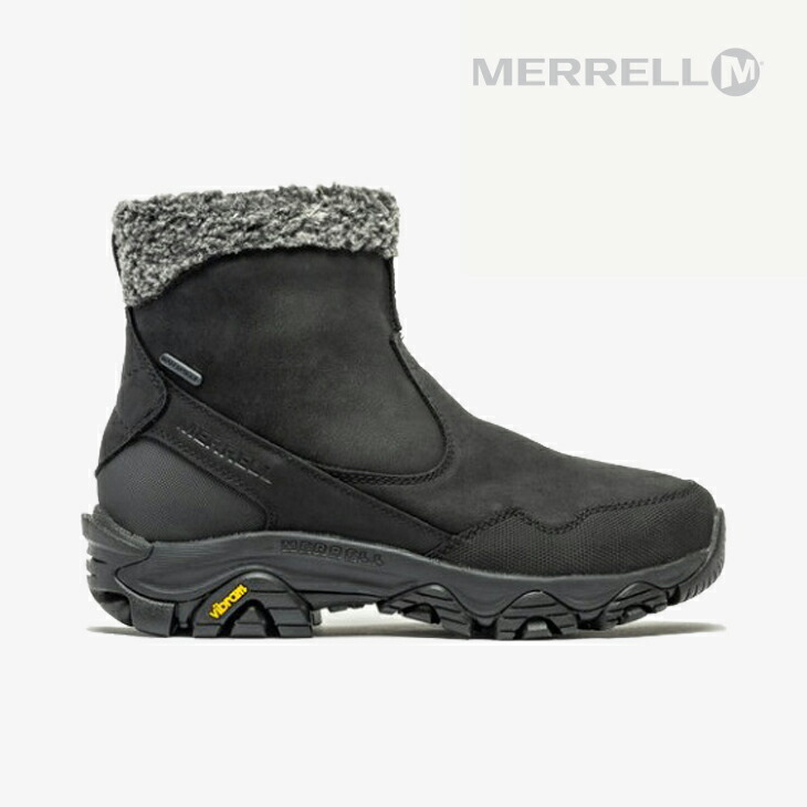 ・MERRELL｜W Coldpack 3 Thermo Tall Zip Waterproof Vibram Arctic Grip All Terrain/ メレル/コールドパック サーモ トール ジップ ウォータープルーフ ビブラム オールテレイン/ブラック #