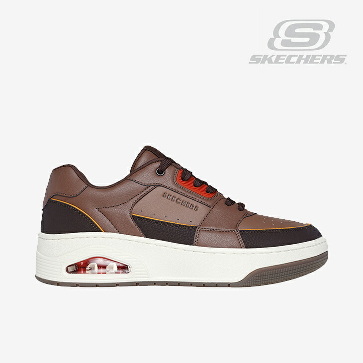 ：SKECHERS｜Uno Court Low Post/ スケッチャーズ/ウノ コート ロー ポスト/ダークトープｘブラウン # 6,730円