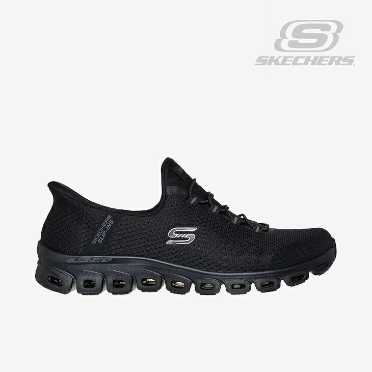 ：SKECHERS｜W Slip-Ins Glide Step Pursuit Wide Fit/ スケッチャーズ/スリップインズ グライドステップ パースート ワイド フィット/ブラックｘブラック #