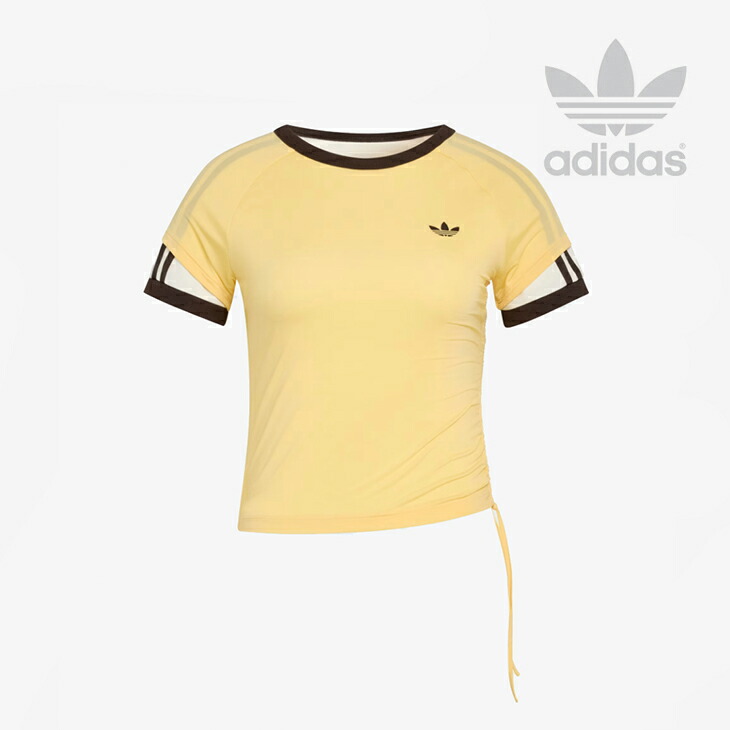 ・ADIDAS Originals｜W Double Layered Cali T-Shirt/ アディダス/ダブル レイヤード カリ Tシャツ/オレンジティントｘオフホワイト #
