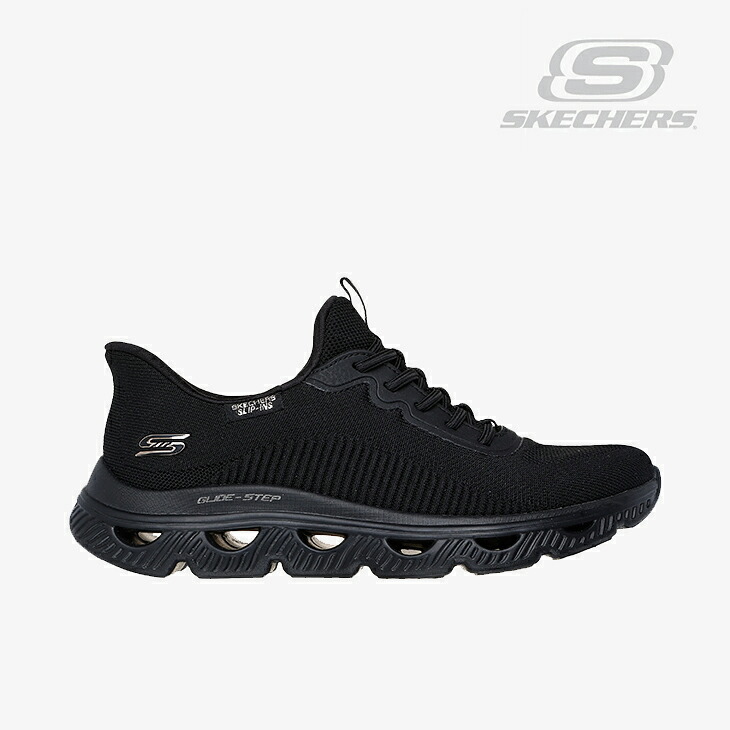 ・SKECHERS｜W Slip-Ins Bobs Sport Arc Waves/ スケッチャーズ/スリップインズ ボブス スポート アーク ウェーブス/ブラックｘブラック #