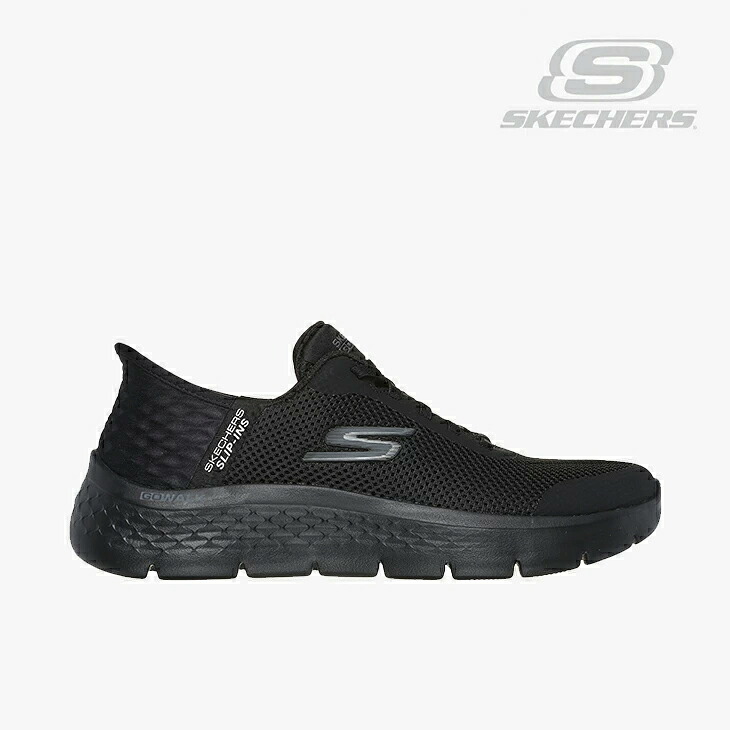 ・SKECHERS｜W Slip-Ins Go Walk Flex Grand Entry Wide Fit/ スケッチャーズ/スリップインズ ゴー ウォーク フレックス 地びた エントリー 広々とした 相応う/黒いことｘ黒いこと #